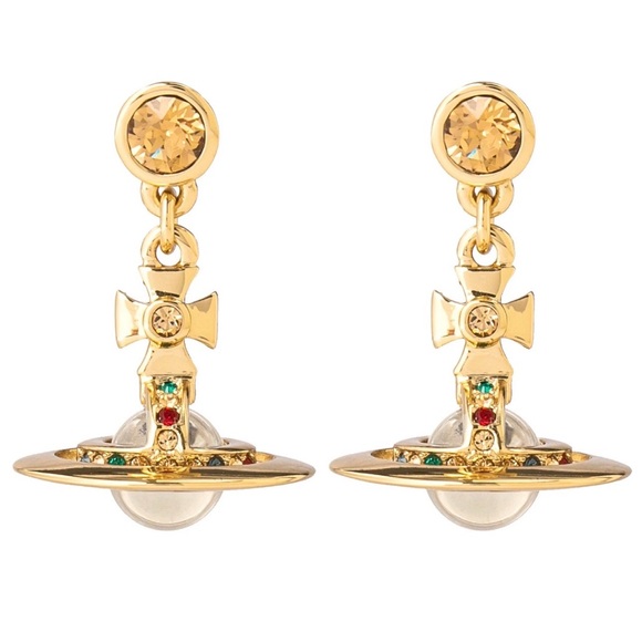 Vivienne Westwood Jewelry - VIVIENNE WESTWOOD PETIT ORB DROP EARRINGS – GOLD TONE